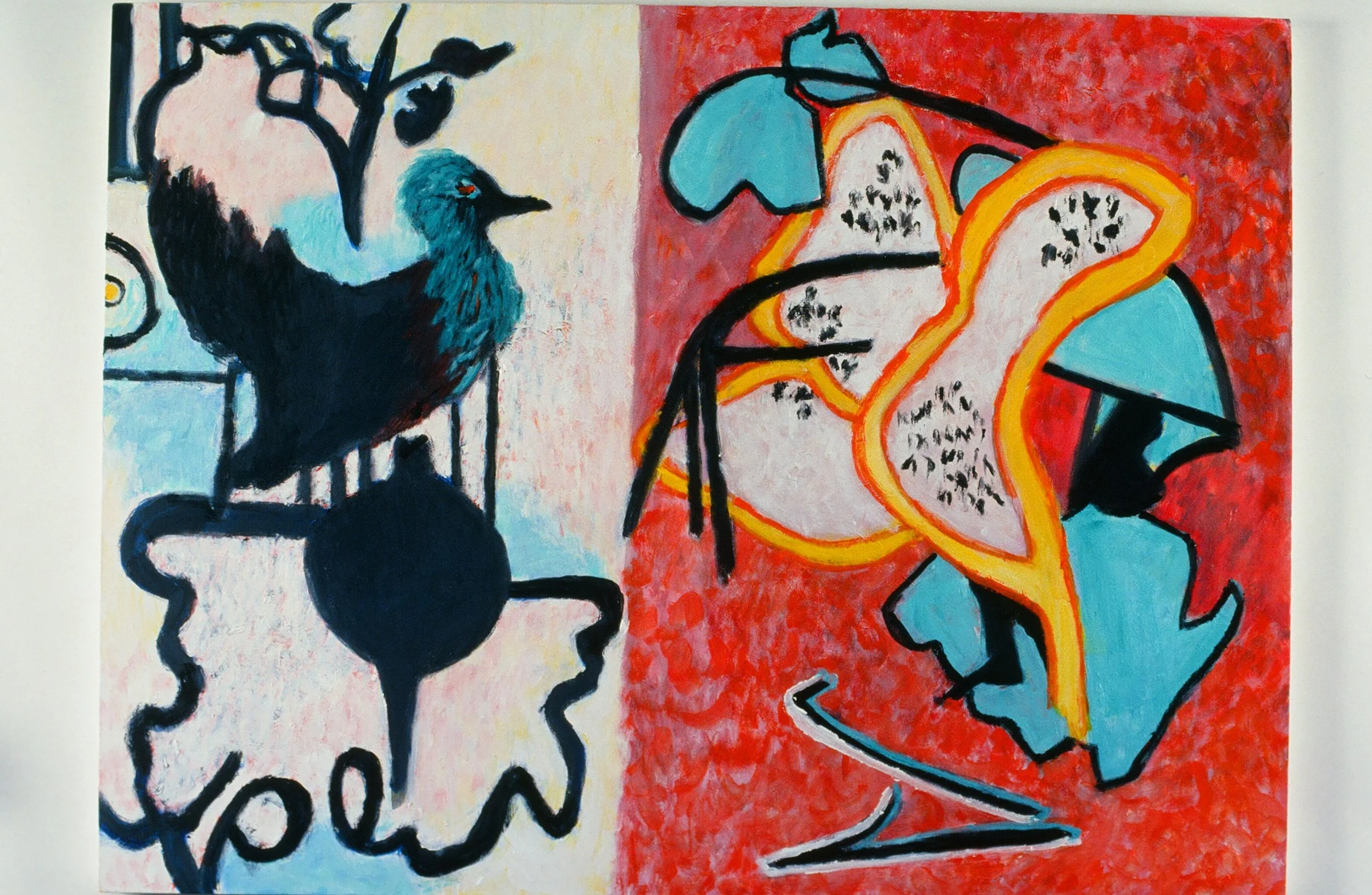 Split Canvas with Turquoise Bird