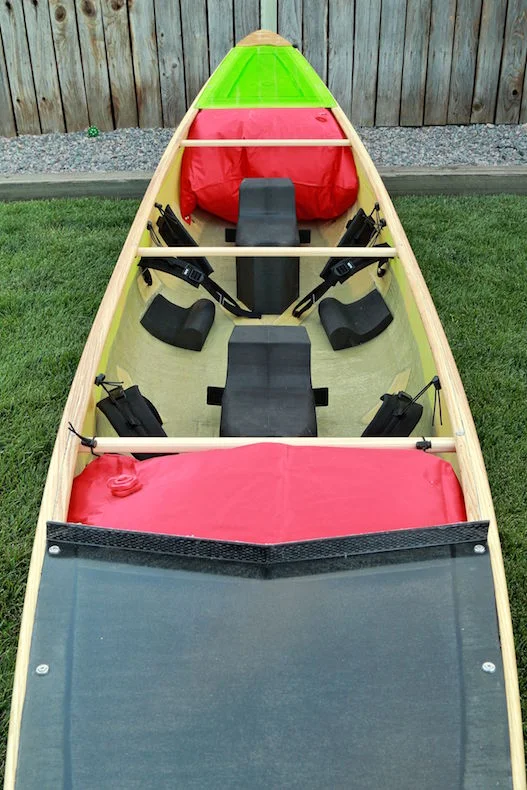 Outfitted SS (Caption) whitewater composite canoe made by MT Canoes