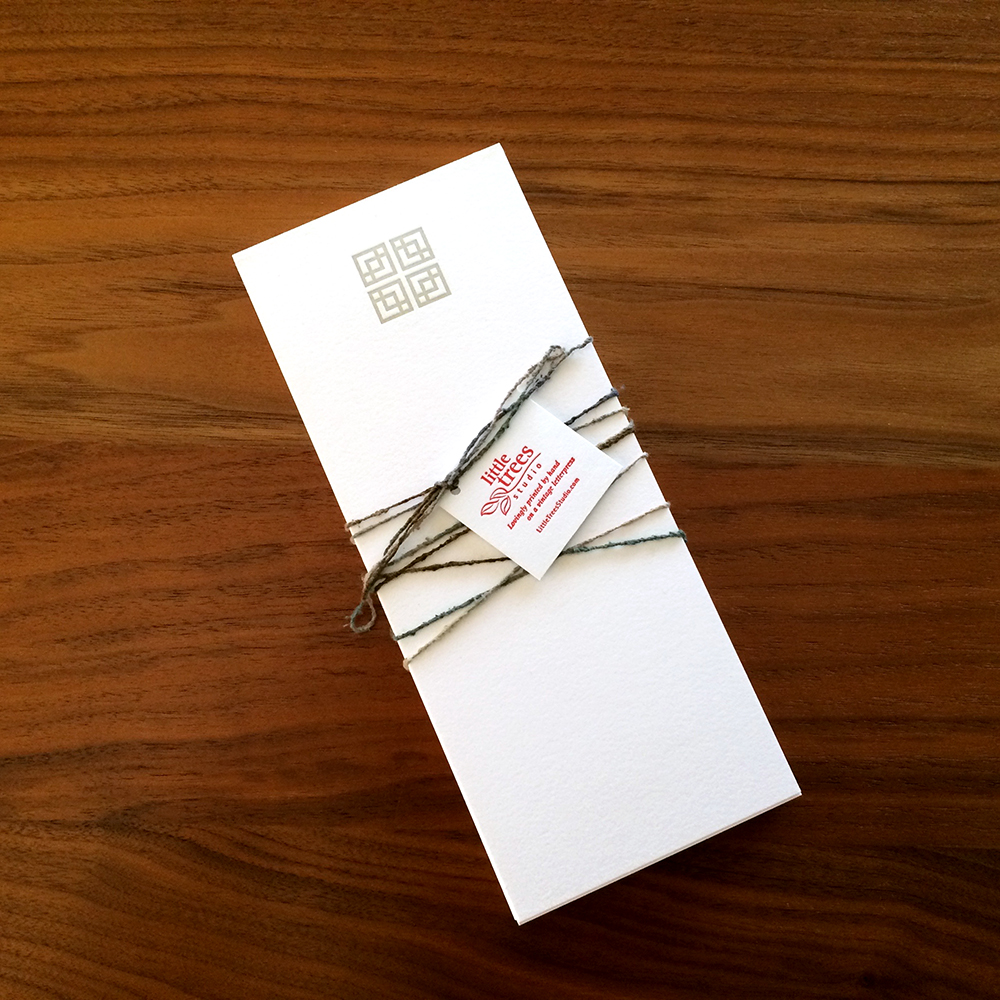 Little Trees Studio - Gray Architectural Block 1 - Letterpress Buckslips