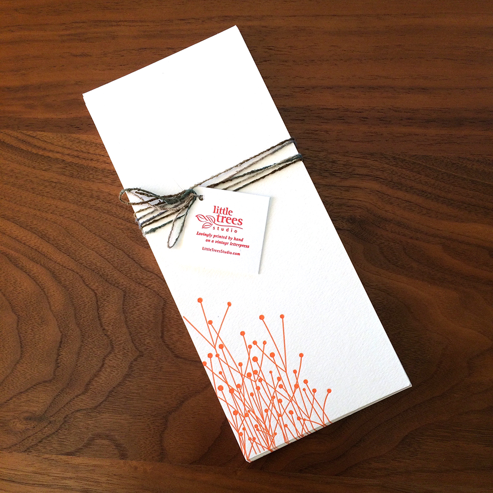 Little Trees Studio - Wild Mustard Orange - Letterpress Buckslips