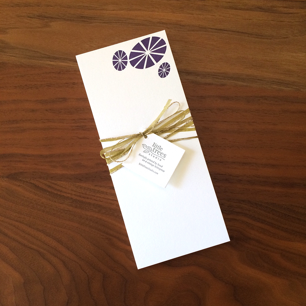Little Trees Studio - Purple Morning Glory - Letterpress Buckslips