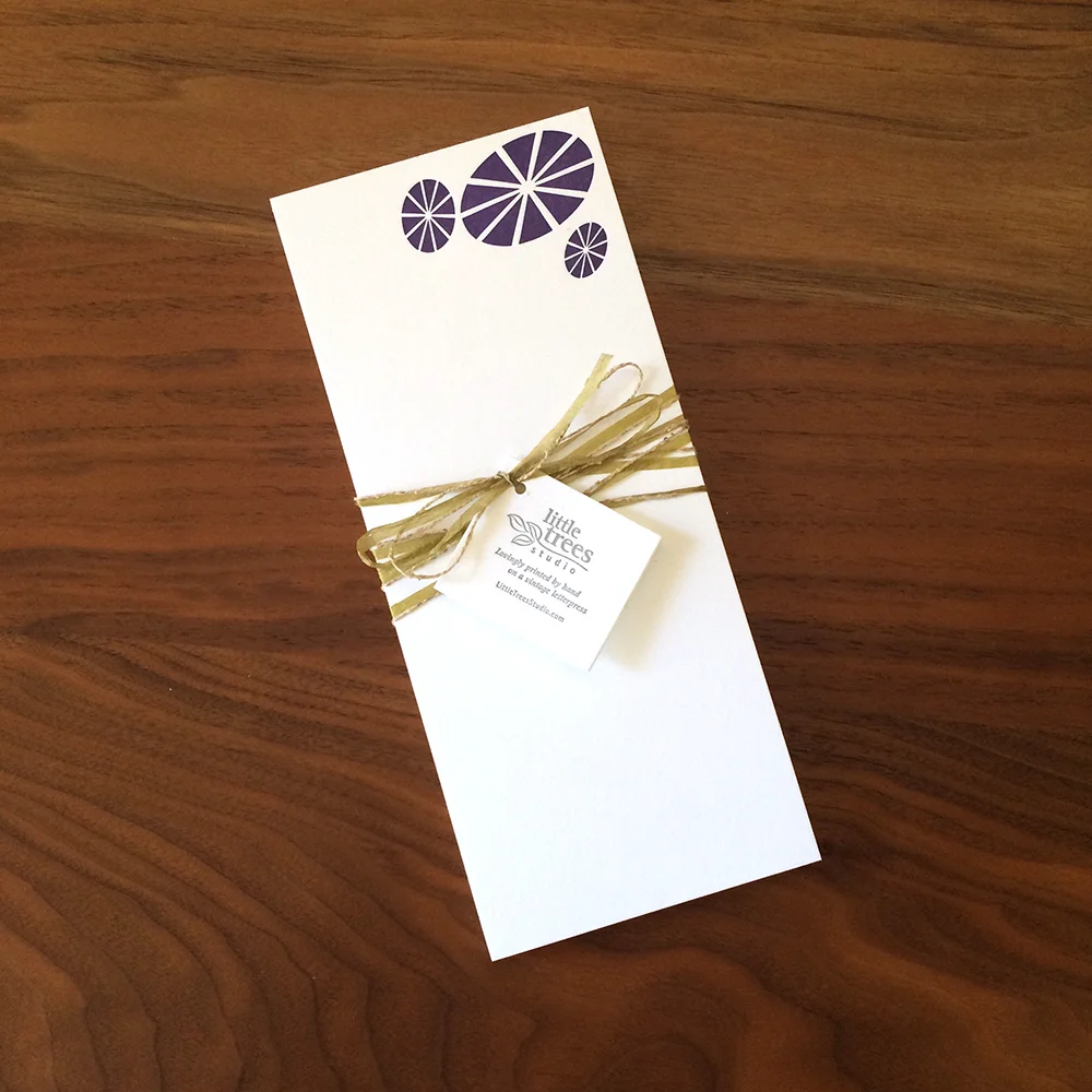Little Trees Studio - Purple Morning Glory - Letterpress Buckslips