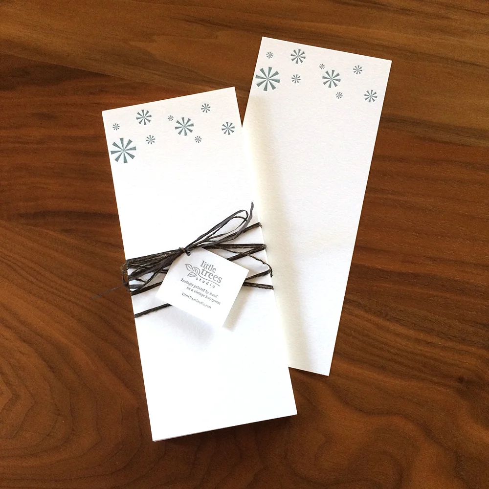 Little Trees Studio - Blue Mid Century Stars - Letterpress Buckslips