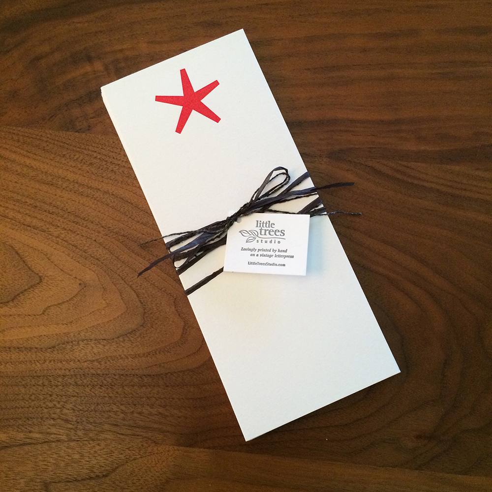 Little Trees Studio - Red Asterisk - Letterpress Buckslips