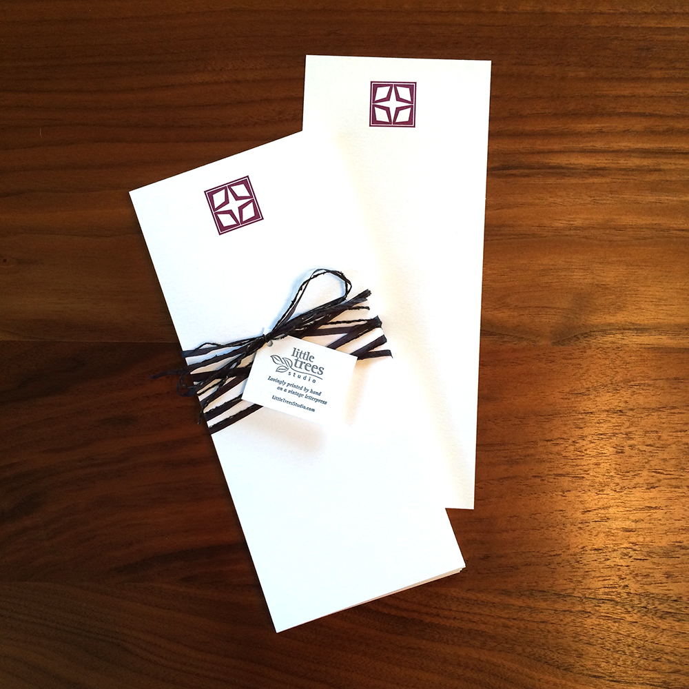 Little Trees Studio - Wine Architectural Block 1 - Letterpress Buckslips