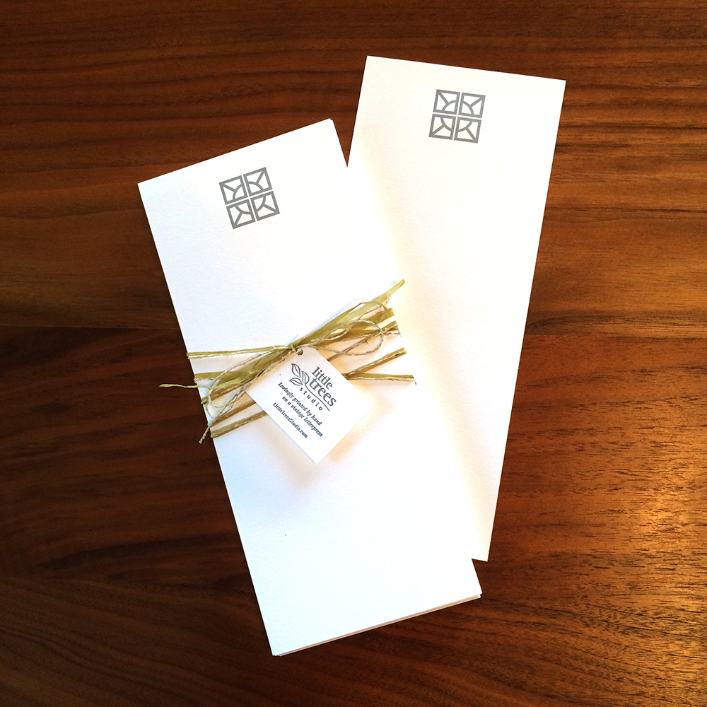 Little Trees Studio - Silver Architectural Block 1 - Letterpress Buckslips
