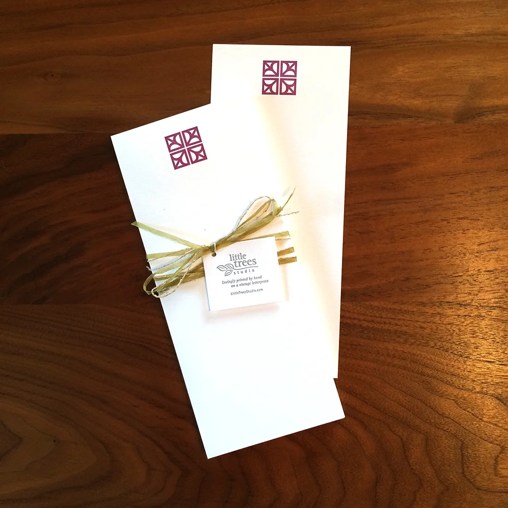 Little Trees Studio - Wine Architectural Block 2 - Letterpress Buckslips