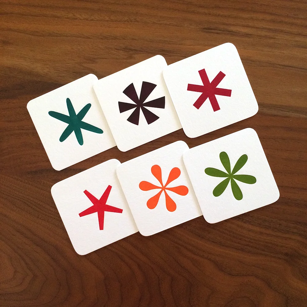 Little Trees Studio - Asterisk Letterpress Coasters