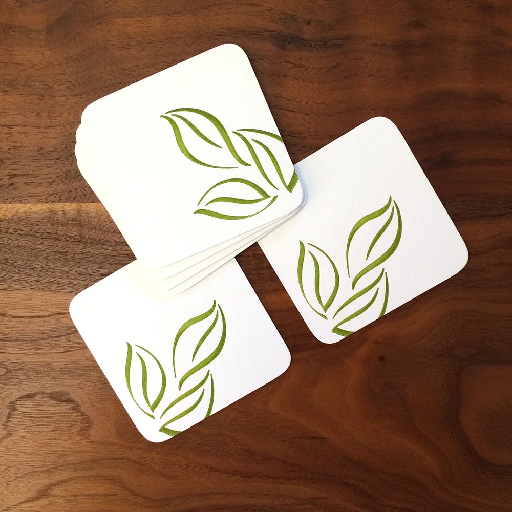 Little Trees Studio - Leaf Letterpress Coasters
