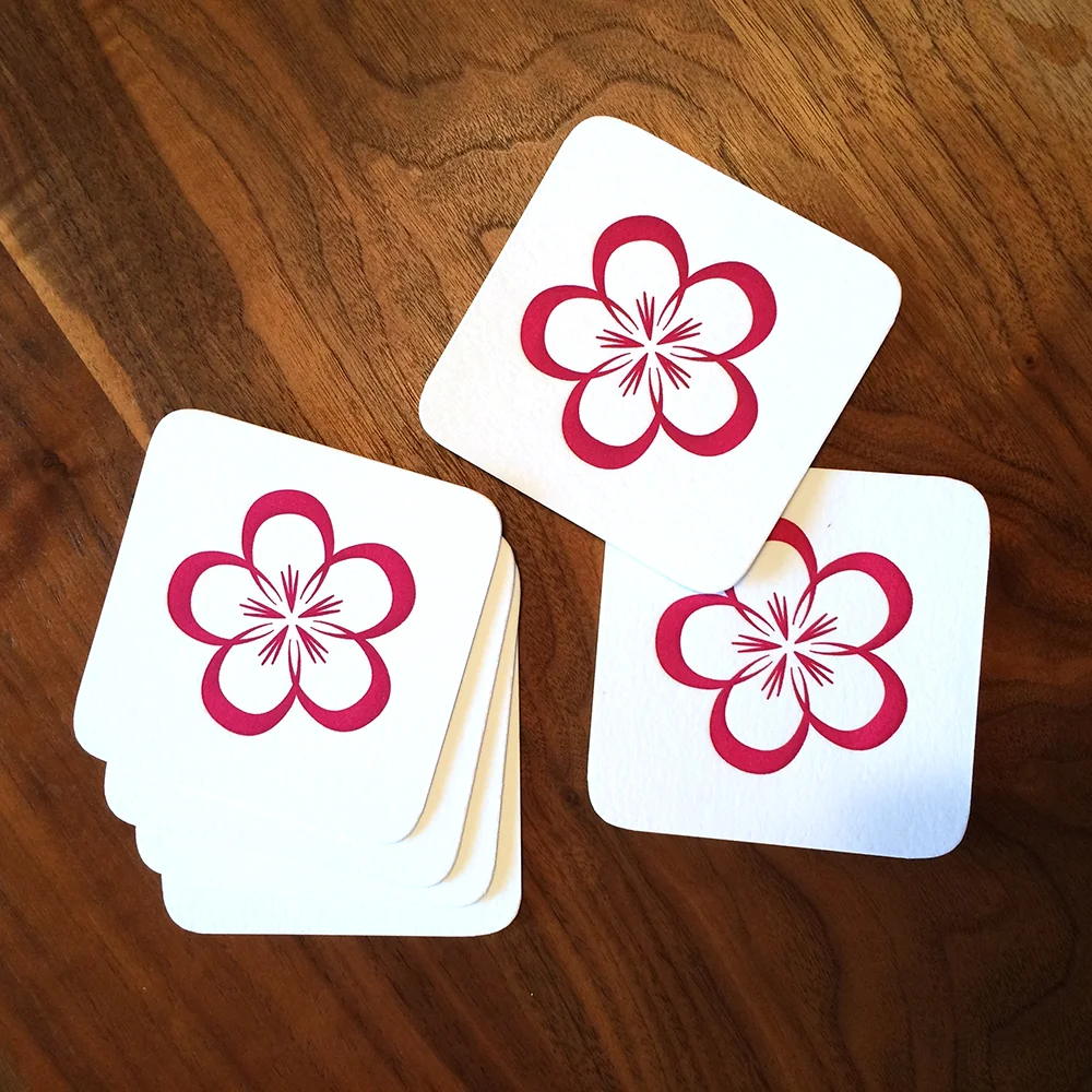 Little Trees Studio - Dogwood Letterpress Coasters