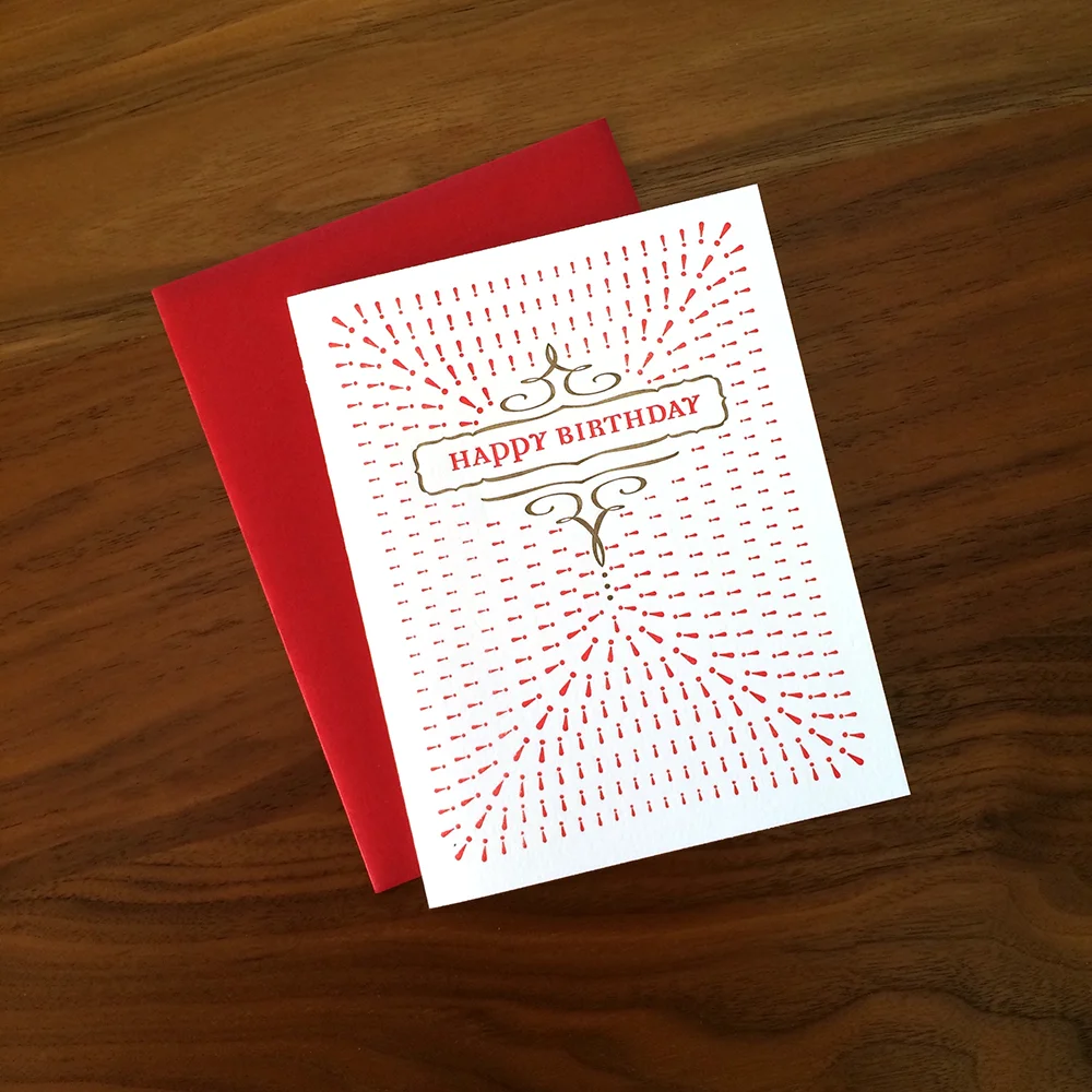 Little Trees Studio - Happy Birthday Exclamation Letterpress Card