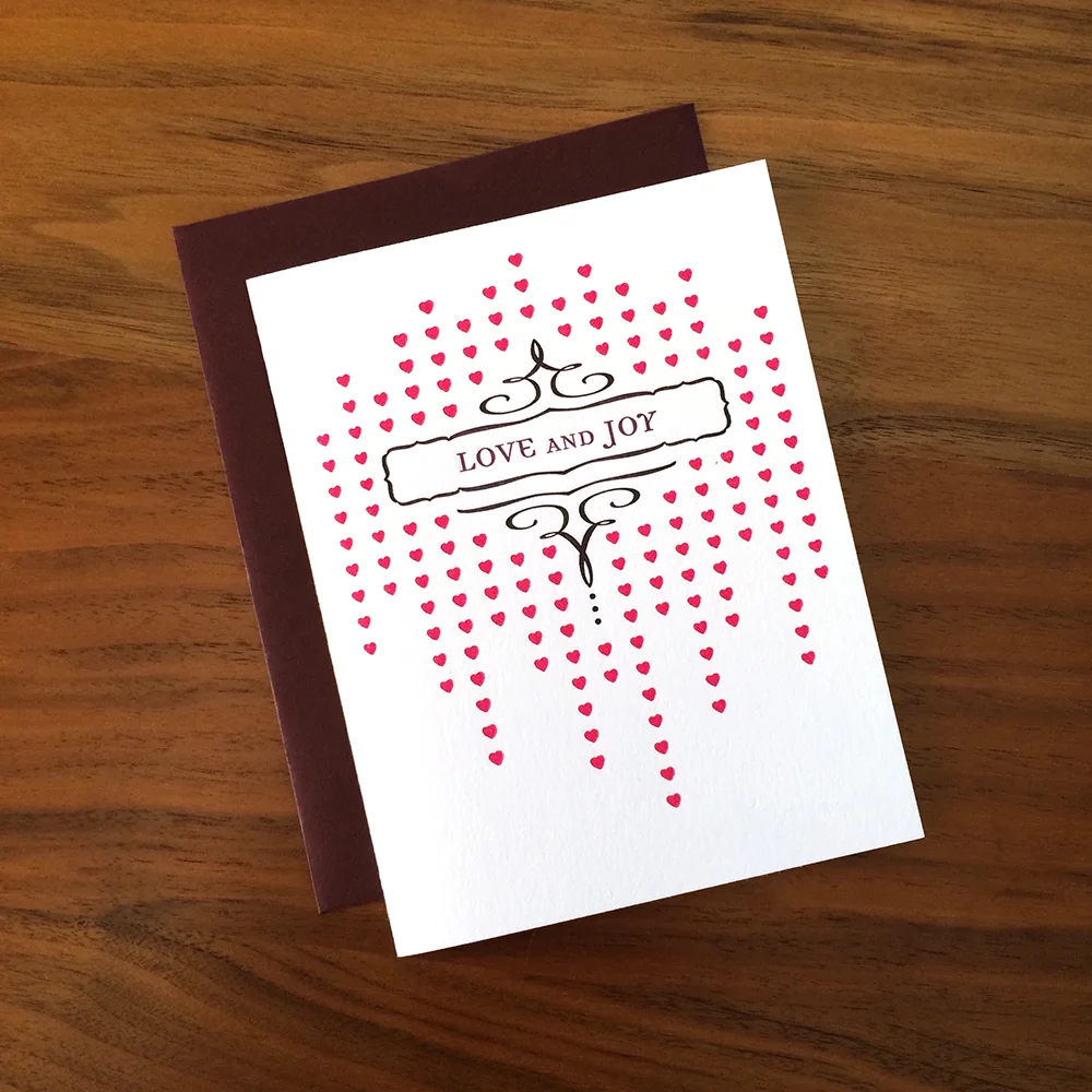 Little Trees Studio - Love and Joy Letterpress Card