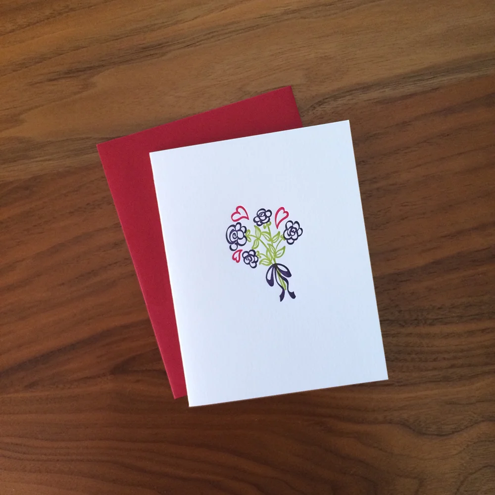 Little Trees Studio - Love and Roses Letterpress Card