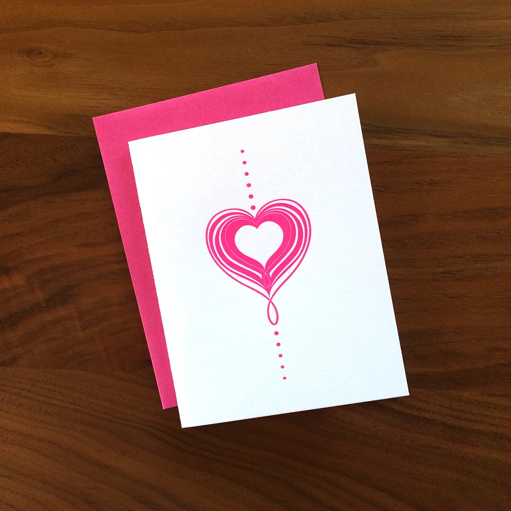 Little Trees Studio - You've Got My Heart On A String Letterpress Card