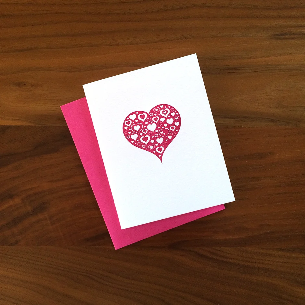Little Trees Studio - You Fill My Heart With Love Letterpress Card