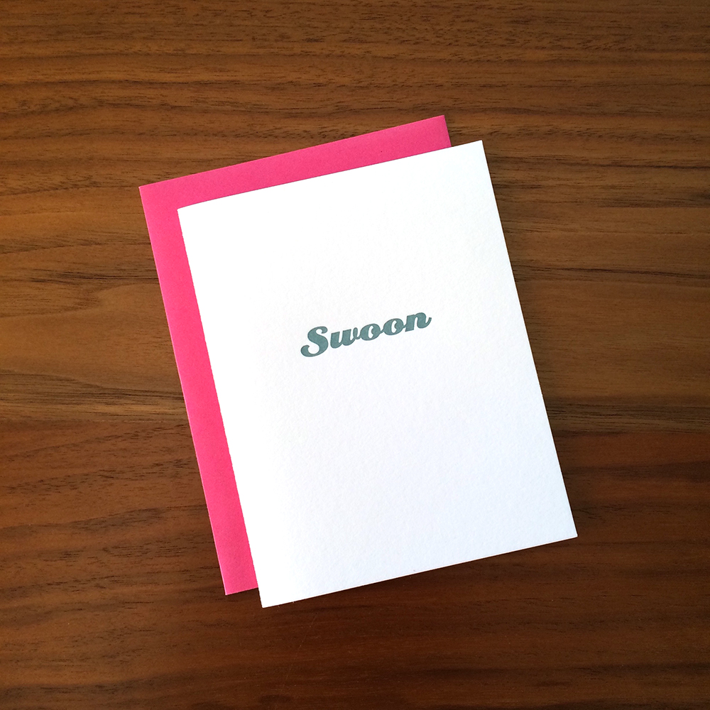 Little Trees Studio - Swoon Letterpress Card
