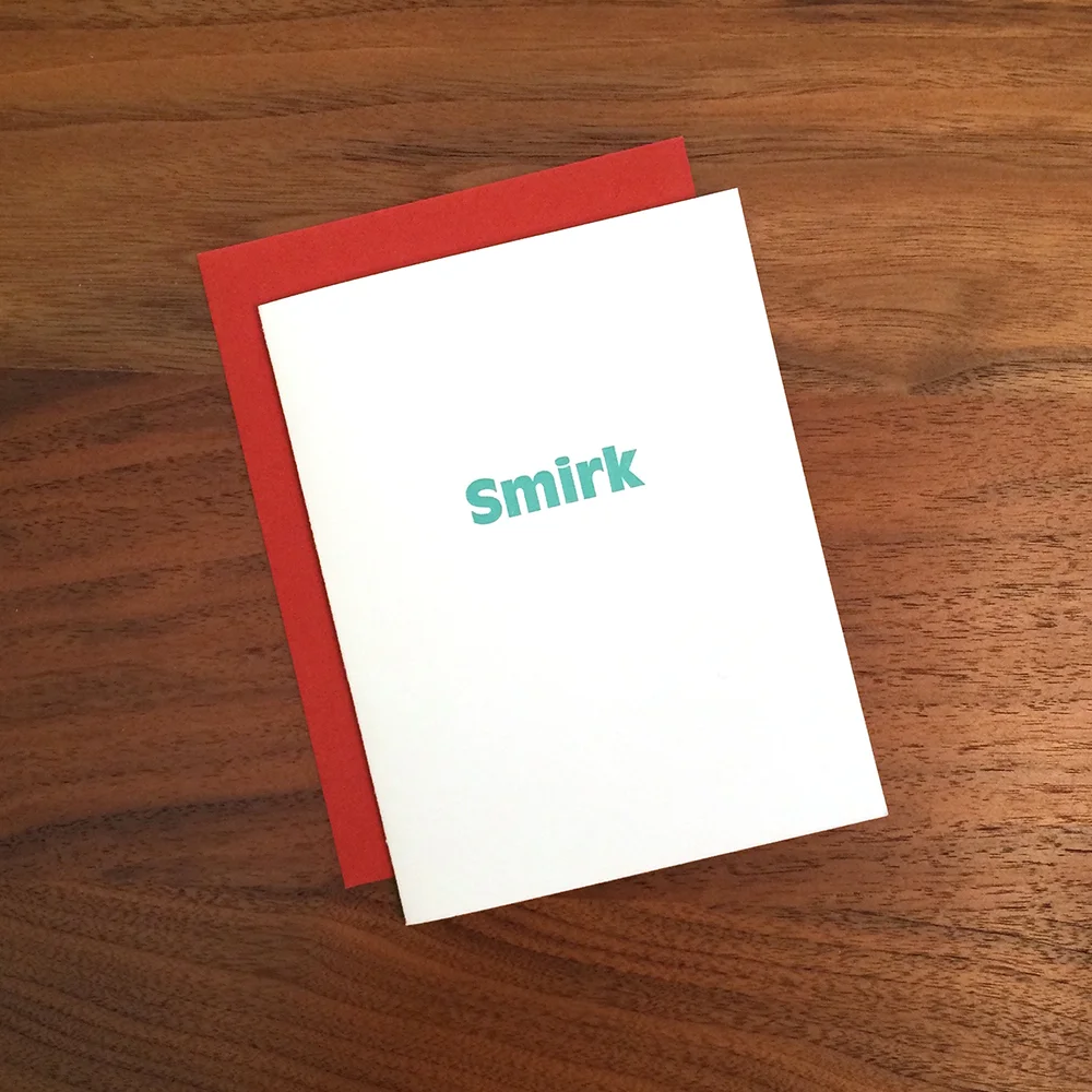 Little Trees Studio - Smirk Letterpress Card