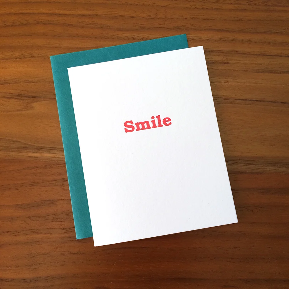 Little Trees Studio - Smile Letterpress Carde