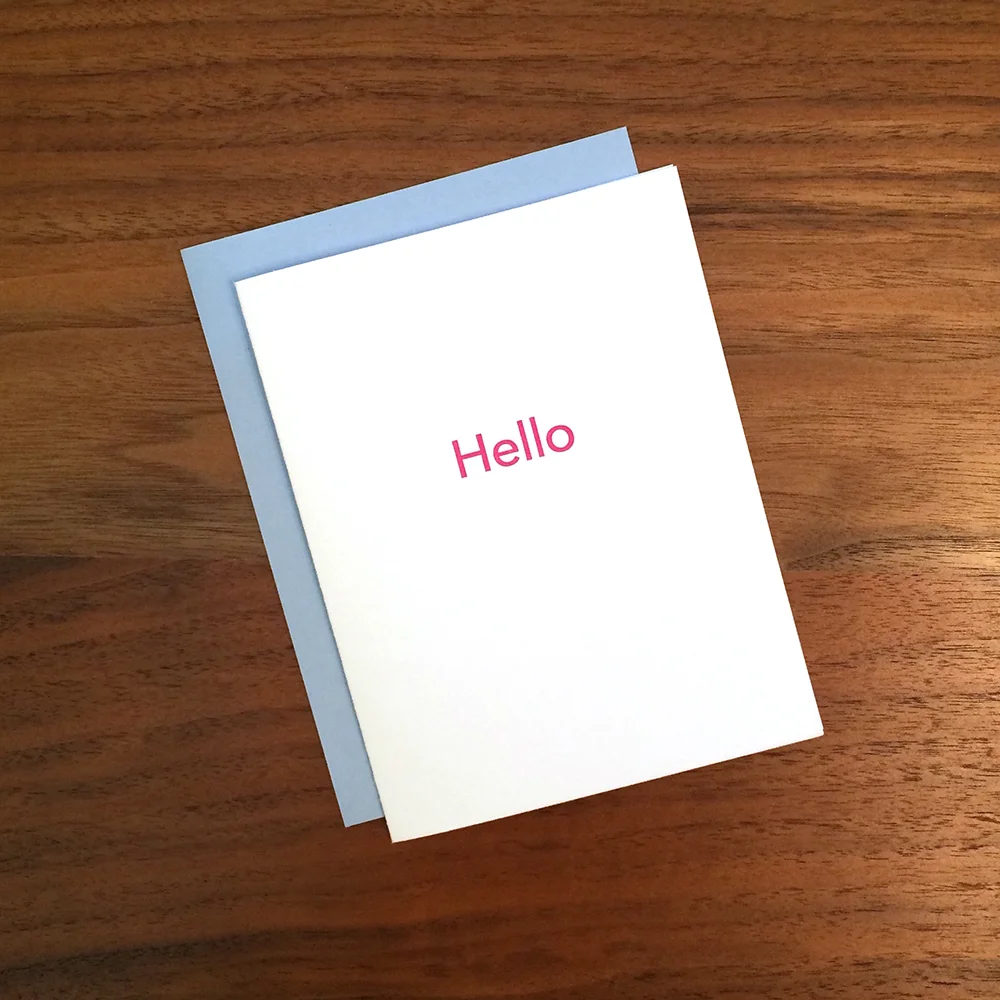 Little Trees Studio - Hello Letterpress Card