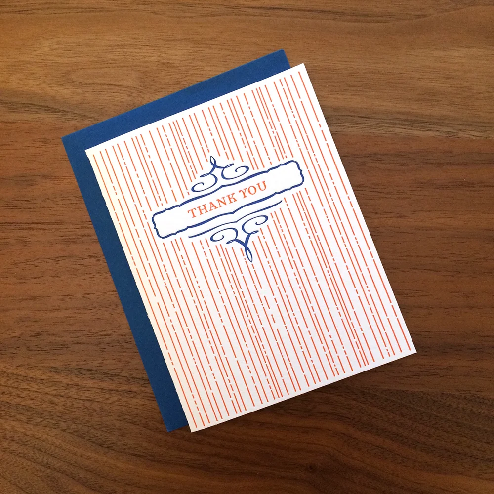 Little Trees Studio - Thank You - Rain Letterpress Card