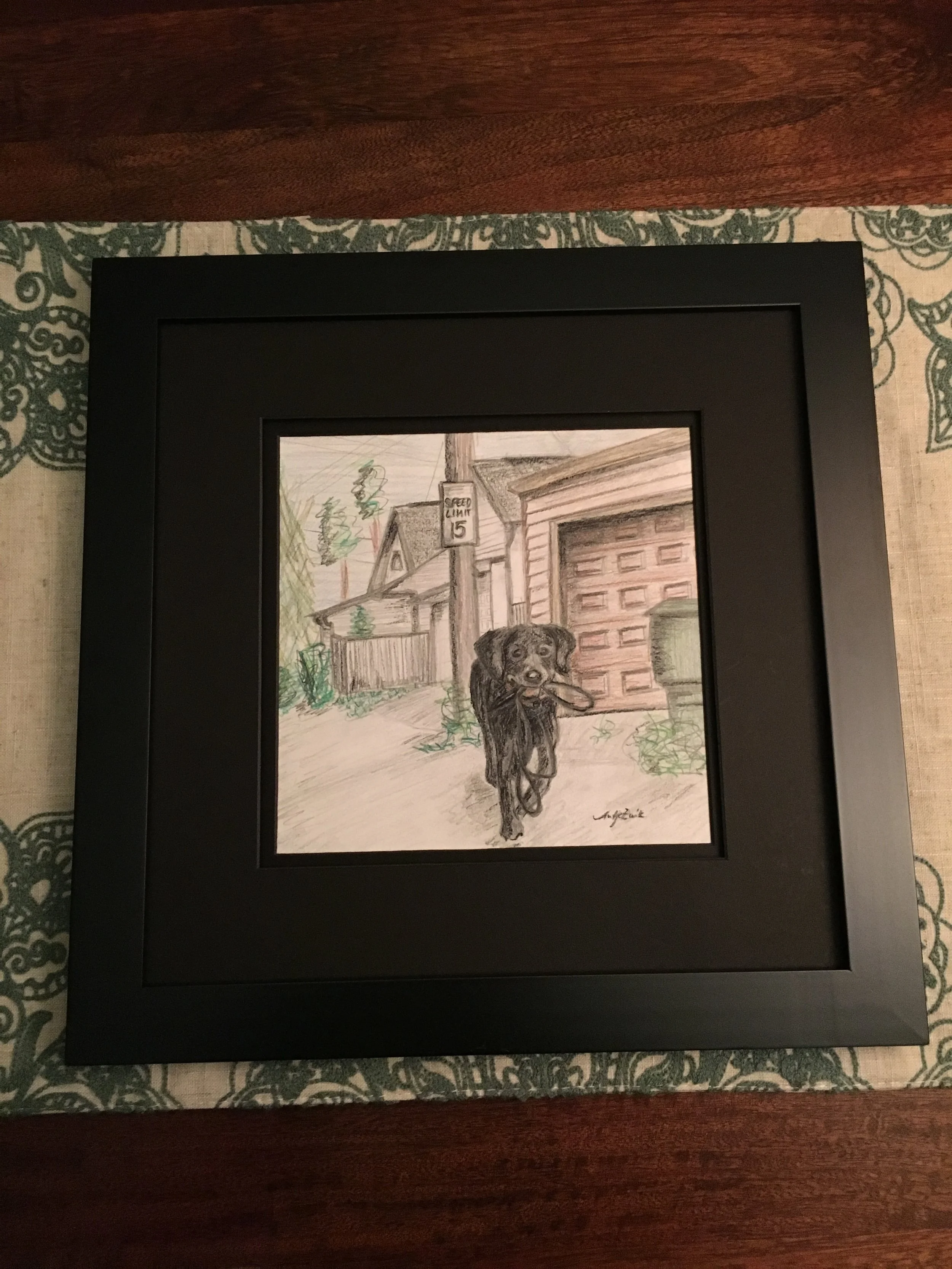 Ben, the dog 12x12 graphite/charcoal 2017 