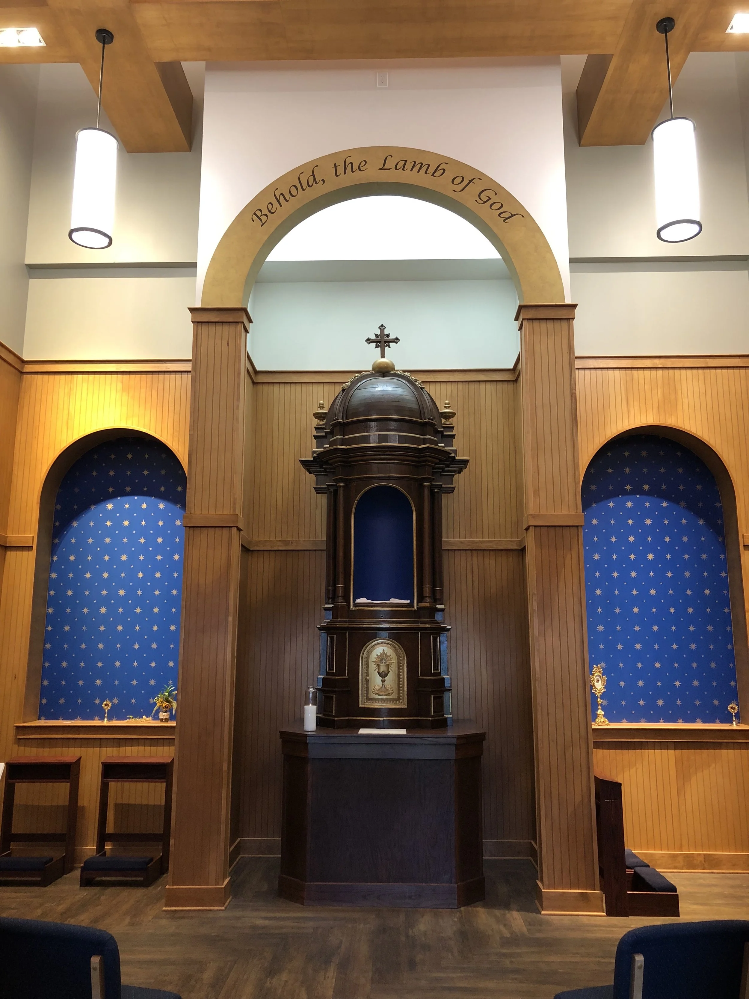 Chapel Blue Niches and Gold Arch