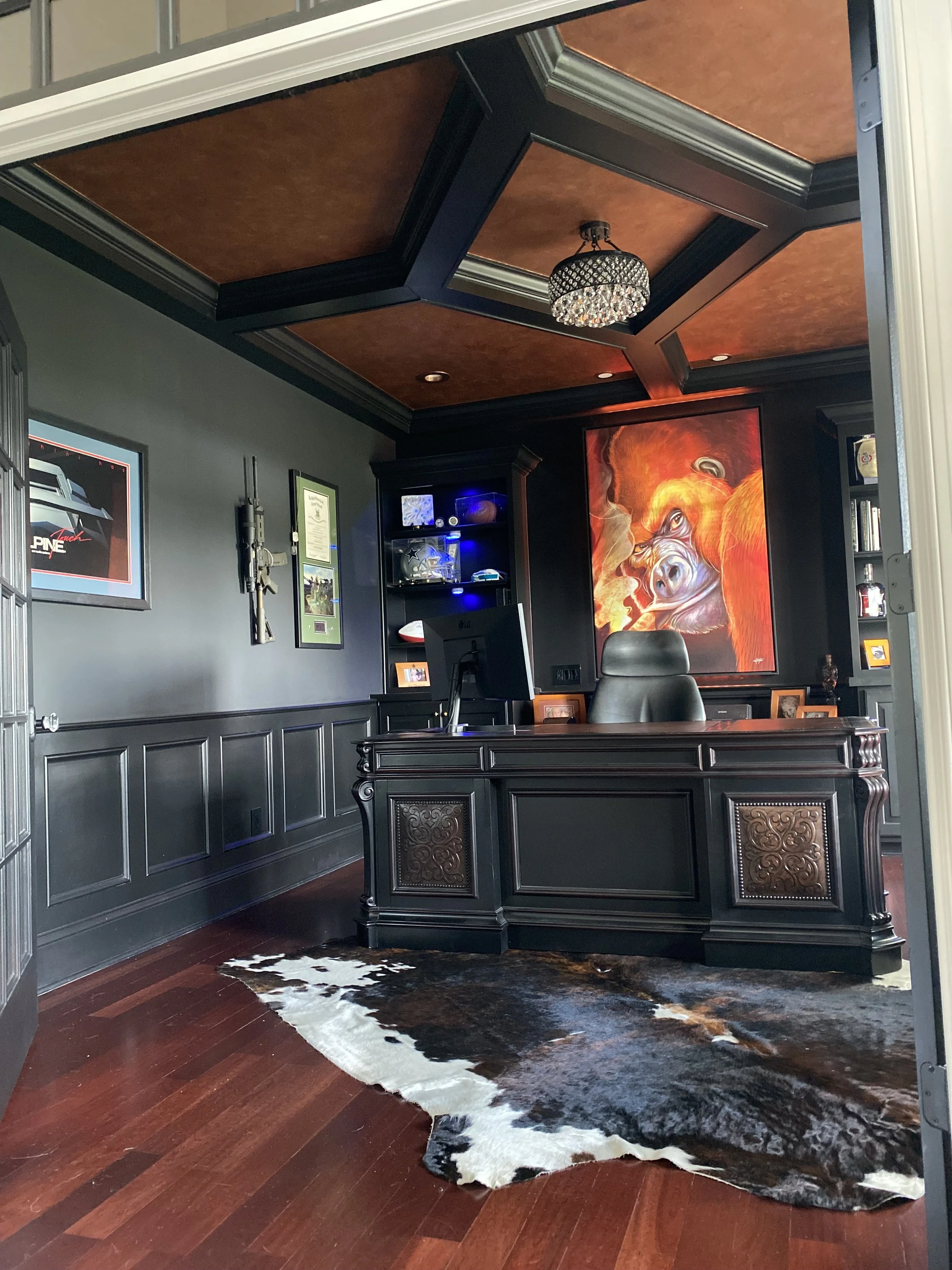 Antiqued Copper South Sea Tray Ceiling