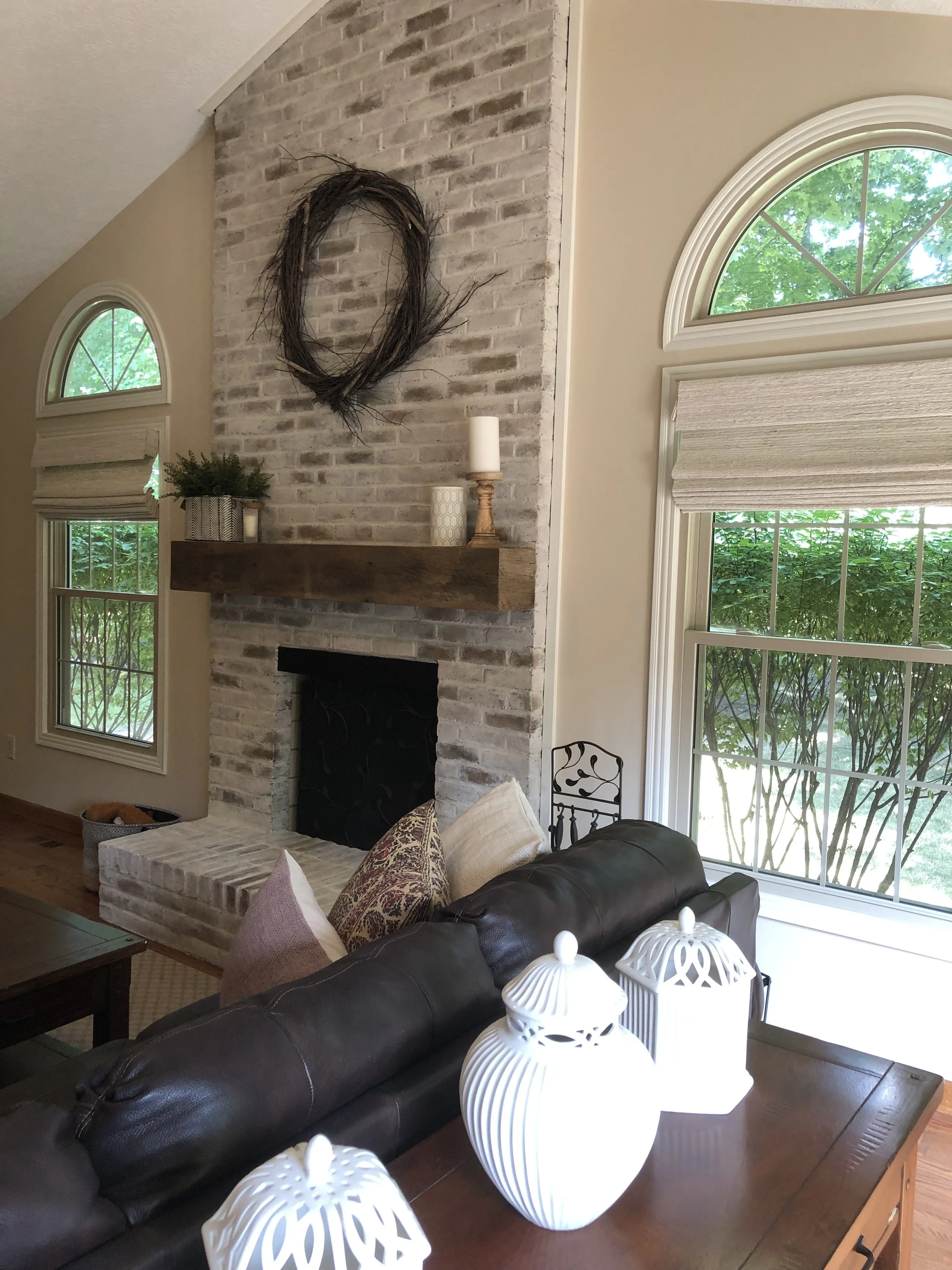 Whitewash Peak-a-boo Fireplace