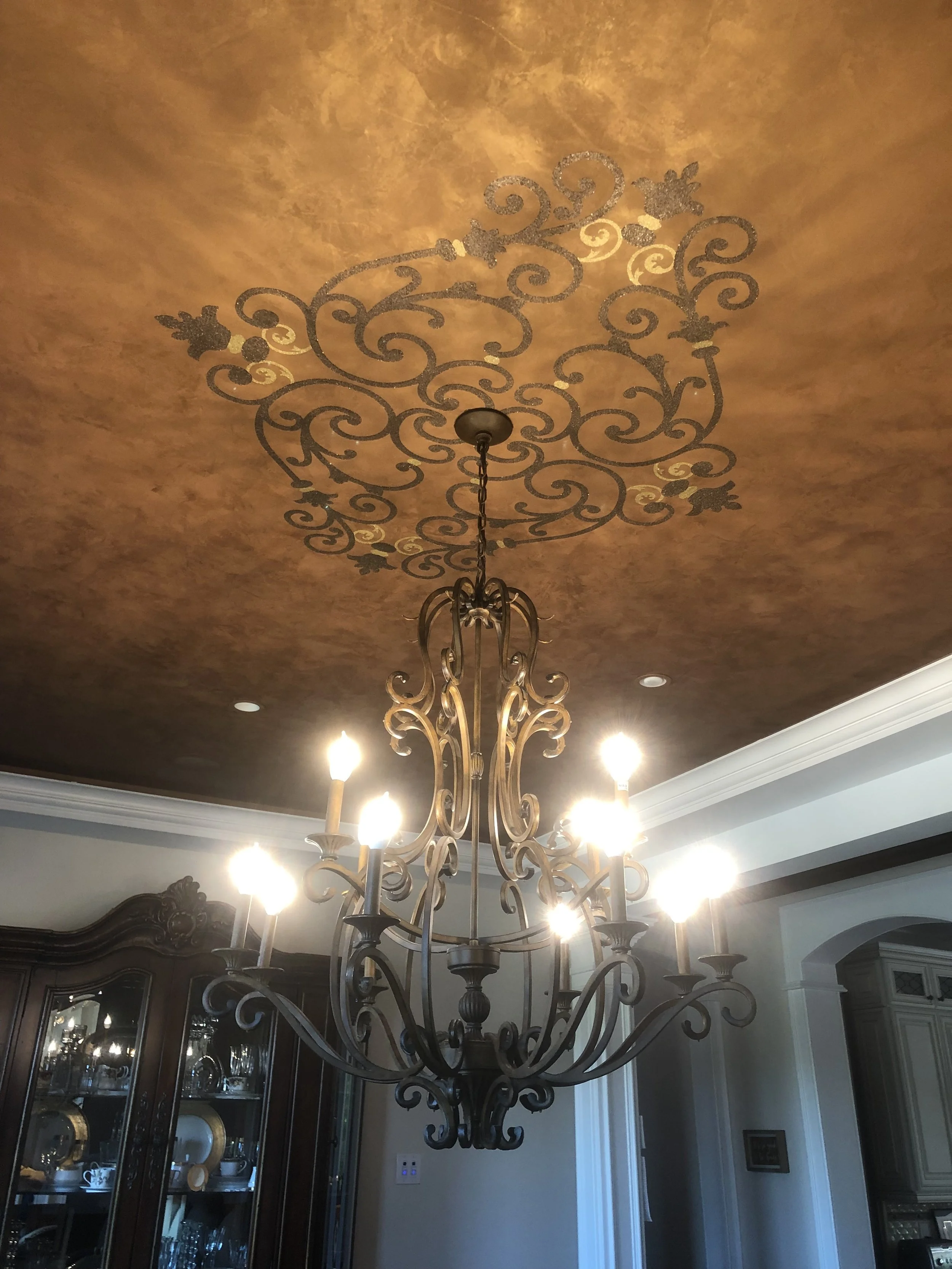 Brown Suede Mica and Glitter Ceiling