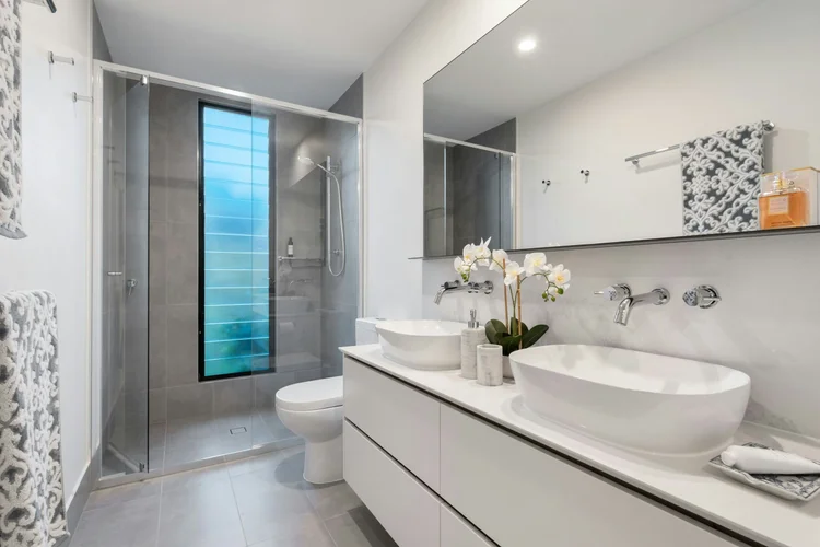 Bathroom with tiled walk-in shower