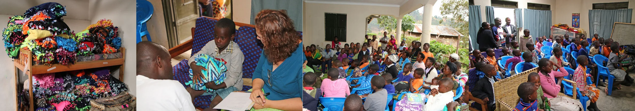 Blankets for the kids; Orphan interview; Meeting with sponsors and orphans; Watching movie.