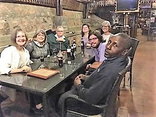 Dinner at Overland Resort on the shore of Lake Bunyonyi