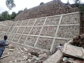 Completed retaining walls (February 2026)