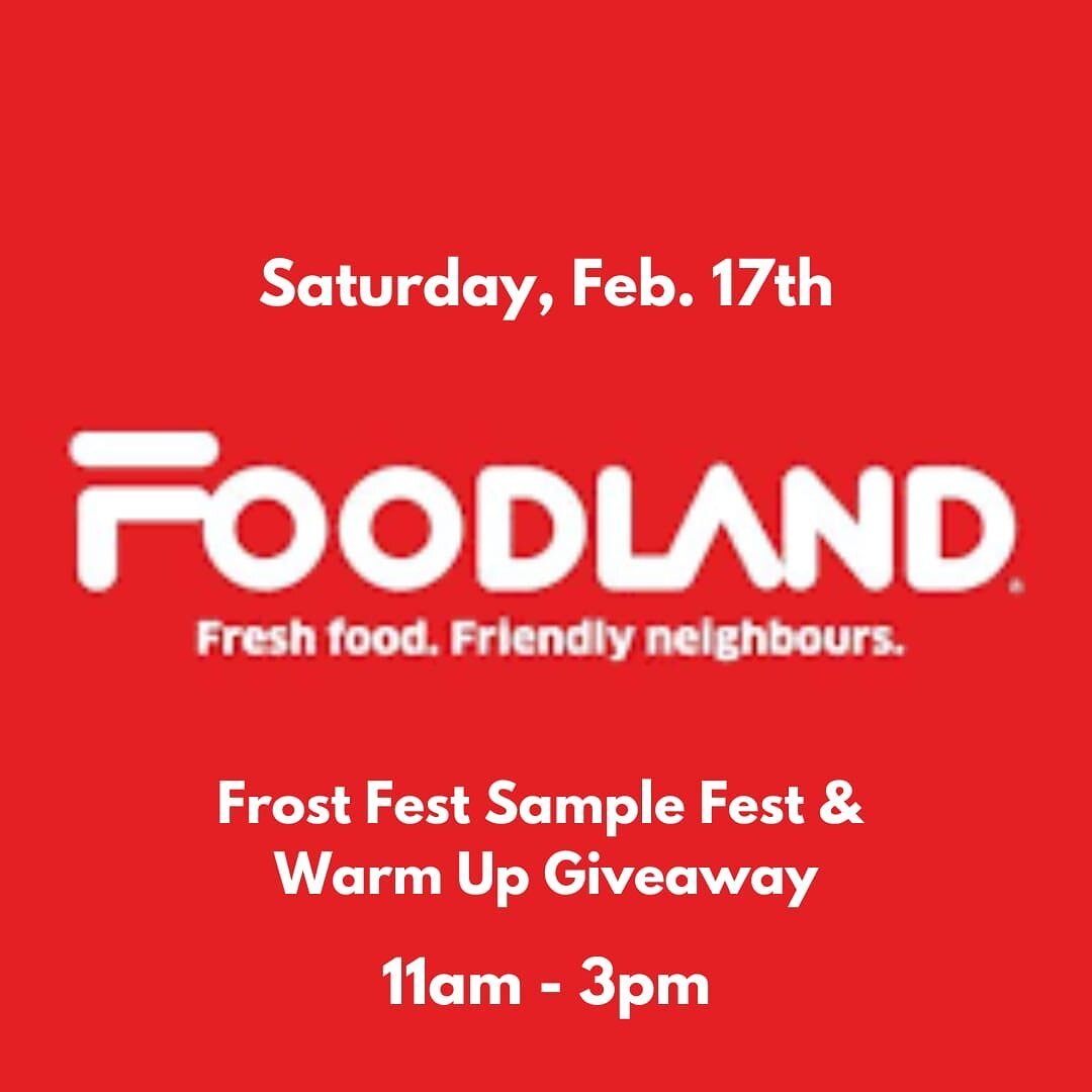 Frost Fest= Sample Fest @bobcaygeonfoodland ❤️ head over in store this Saturday Feb. 17th 11am-3pm

See everything happening around town here- https://www.visitbobcaygeon.com/calendar/2024/2/17/frost-fest-2024