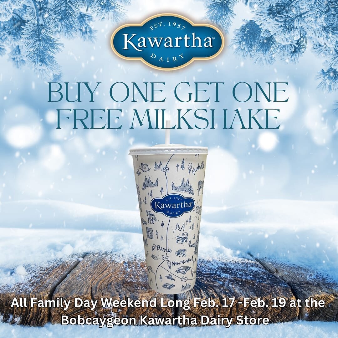 Guess who&rsquo;s getting milkshakes all weekend long🙋&zwj;♀️🙋&zwj;♂️🙋 @kawartha_dairy is doing a huge promo part of Bobcaygeon Frost Fest Weekend! Don&rsquo;t miss out!