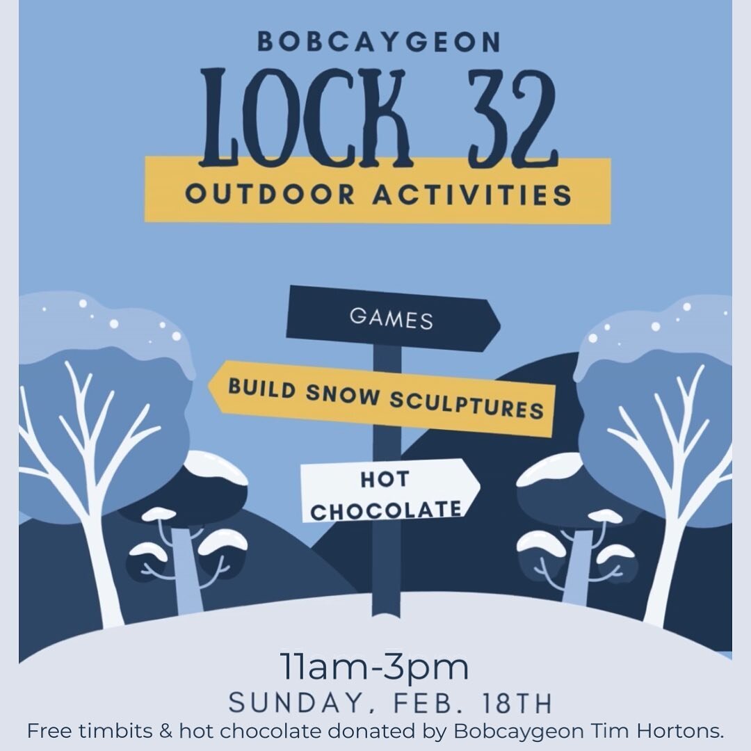 Find our awesome volunteers hosting some fun outdoor games at Lock 32 (across from @buckeyesurf ) this Sunday from 11am-3pm. Come build a snow sculpture and get outside☃️❄️! Hey this fresh snow will make things extra 🤩. Hot chocolate and yummy timbi