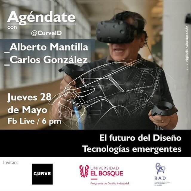 Repost - @disenoindustrial_ueb - We invite you to an upcoming Facebook Live event hosted by Universidad El Bosque. We are excited to present some of our experience working with new technologies that we've incorporated to our design process. Great res