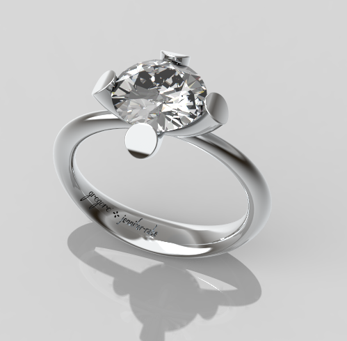 Diamond Engagement Ring in Platinum or White Gold