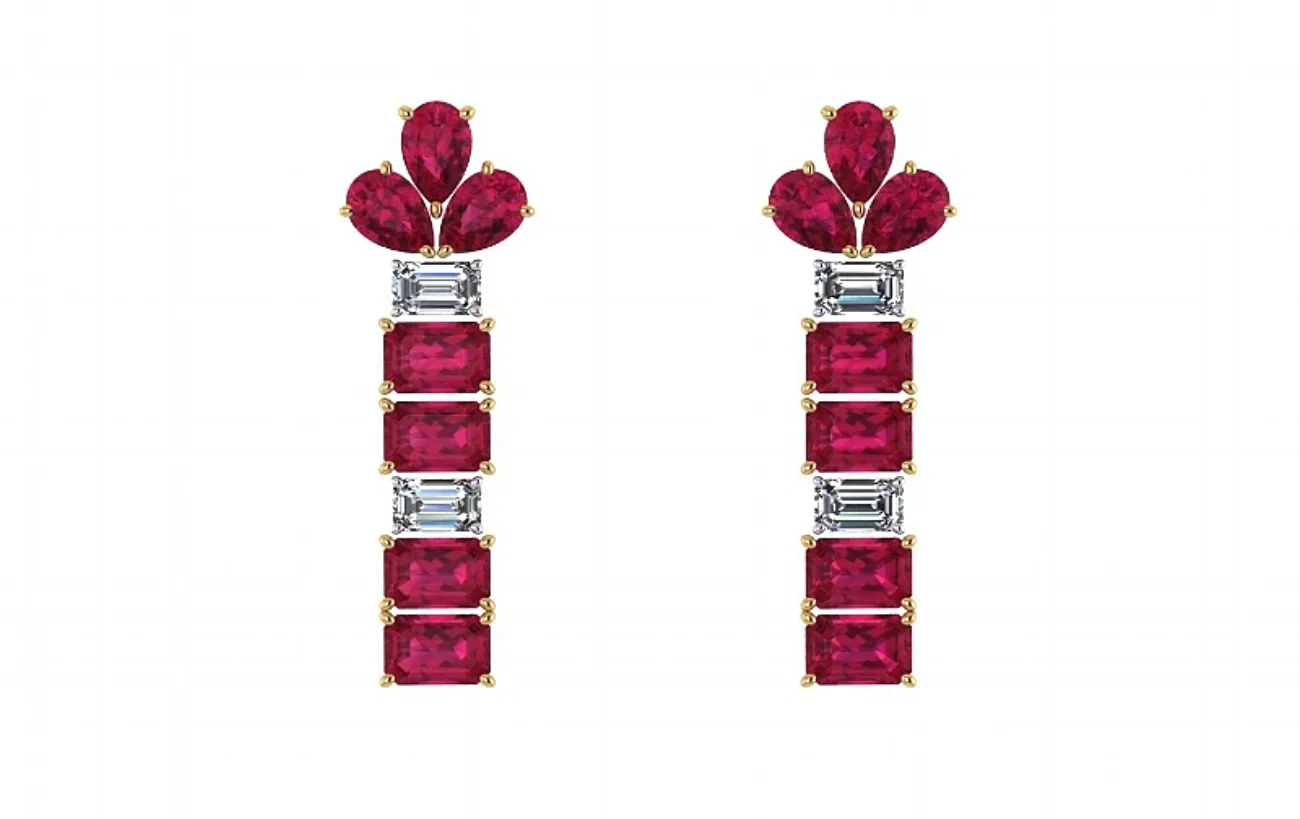 Ruby and Diamond Earring Designs