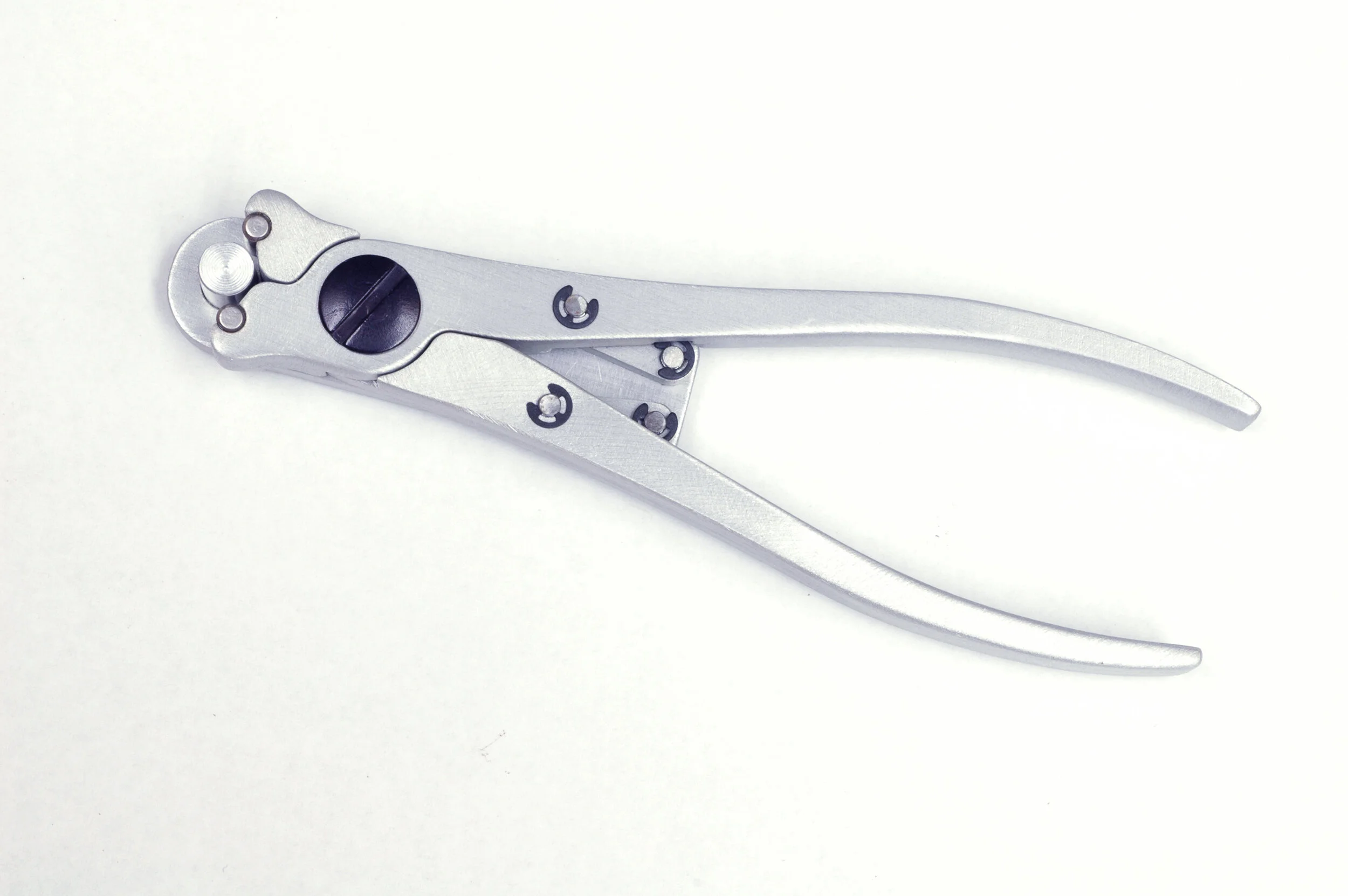 Mini metal bending plier in anodized aluminum and steel