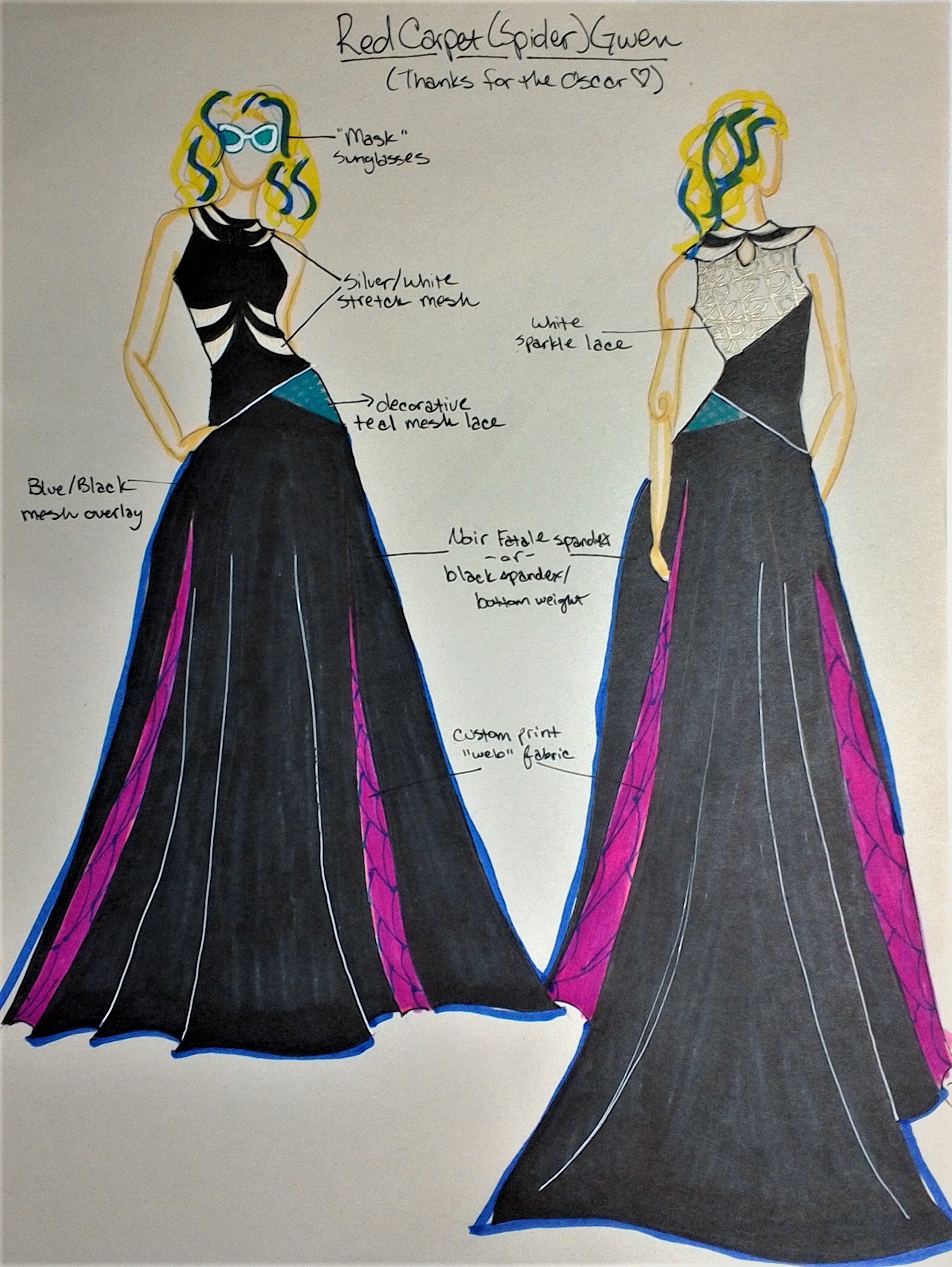 Red Carpet Spider-Gwen inspired by Spiderman by Jennifer Biladeau