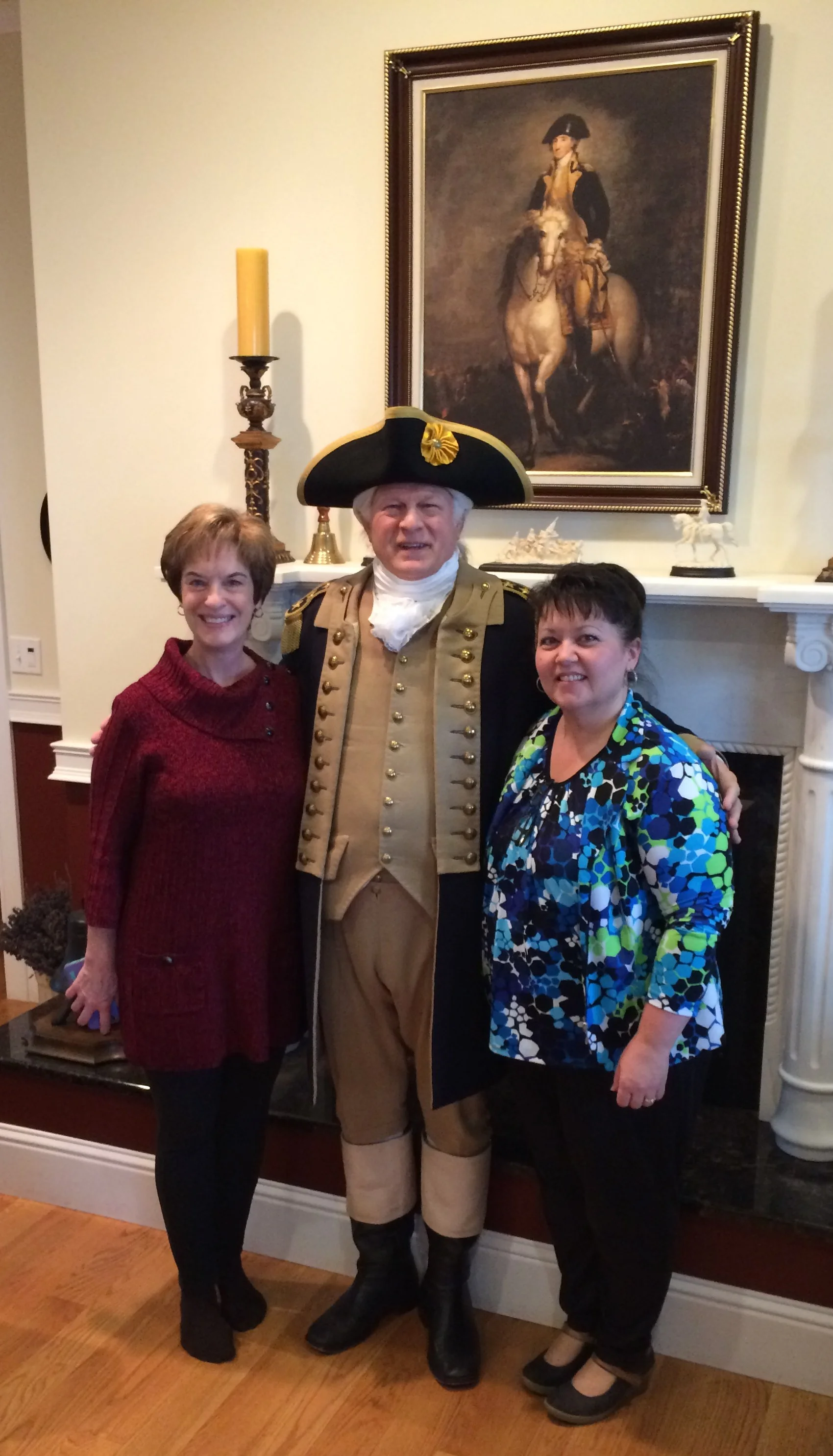 President Washington entertaining his guests. Wife Lois is on the left.