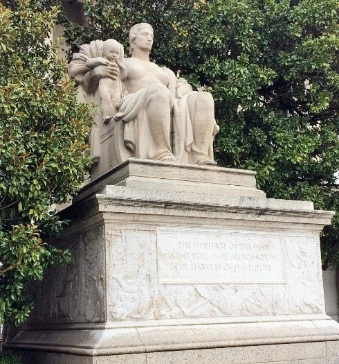 James E. Fraser and Edward H. Ratti, Heritage (1935); National Archives South Entrance, Washington, D. C.