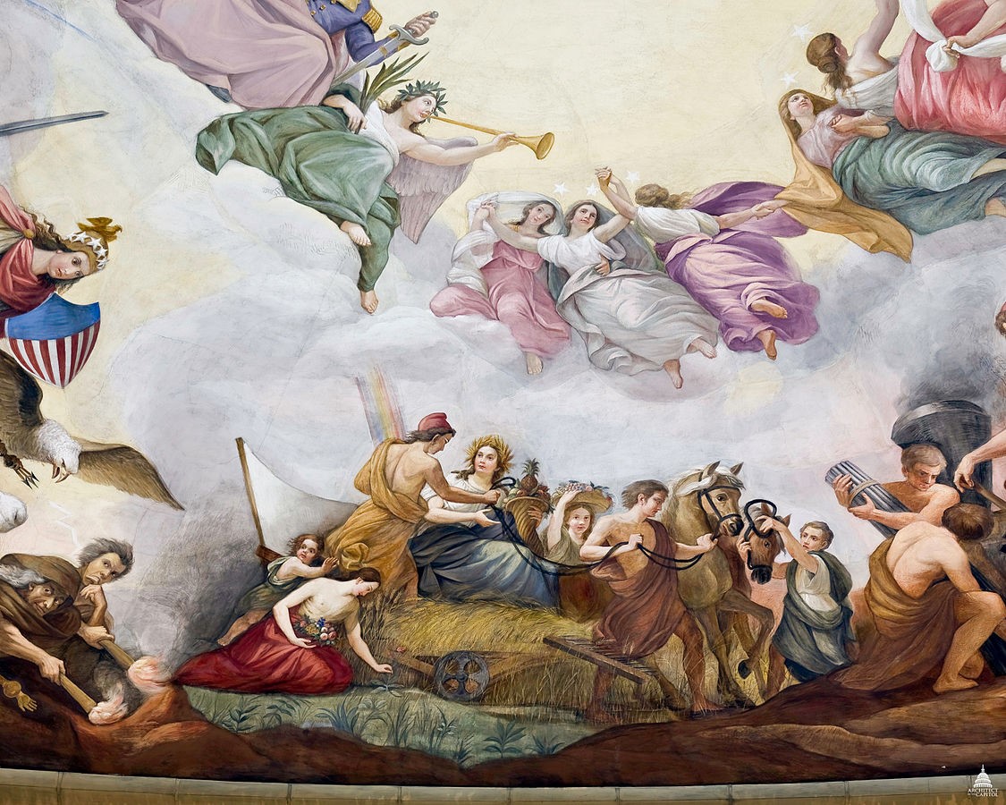 Constantine Brumidi, The Apotheosis of Washington—Agriculture (1865); United States Capitol Building RotundaDome, Washington, D.C.