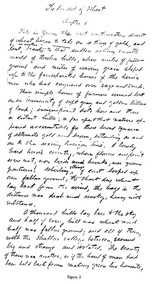 Zane Grey, The Desert of Wheat Manuscript Opening Lines (1917), Library of Congress