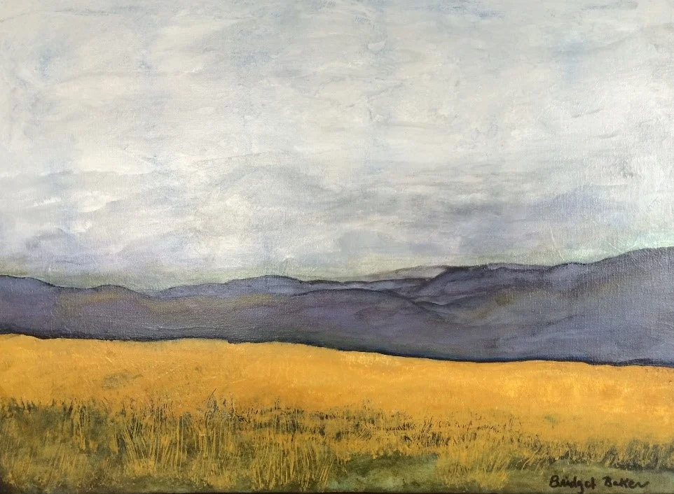 Bridget Baker, Olympic Gold (oil on canvas, wheat field near Sequim), Palouse Heritage Collection