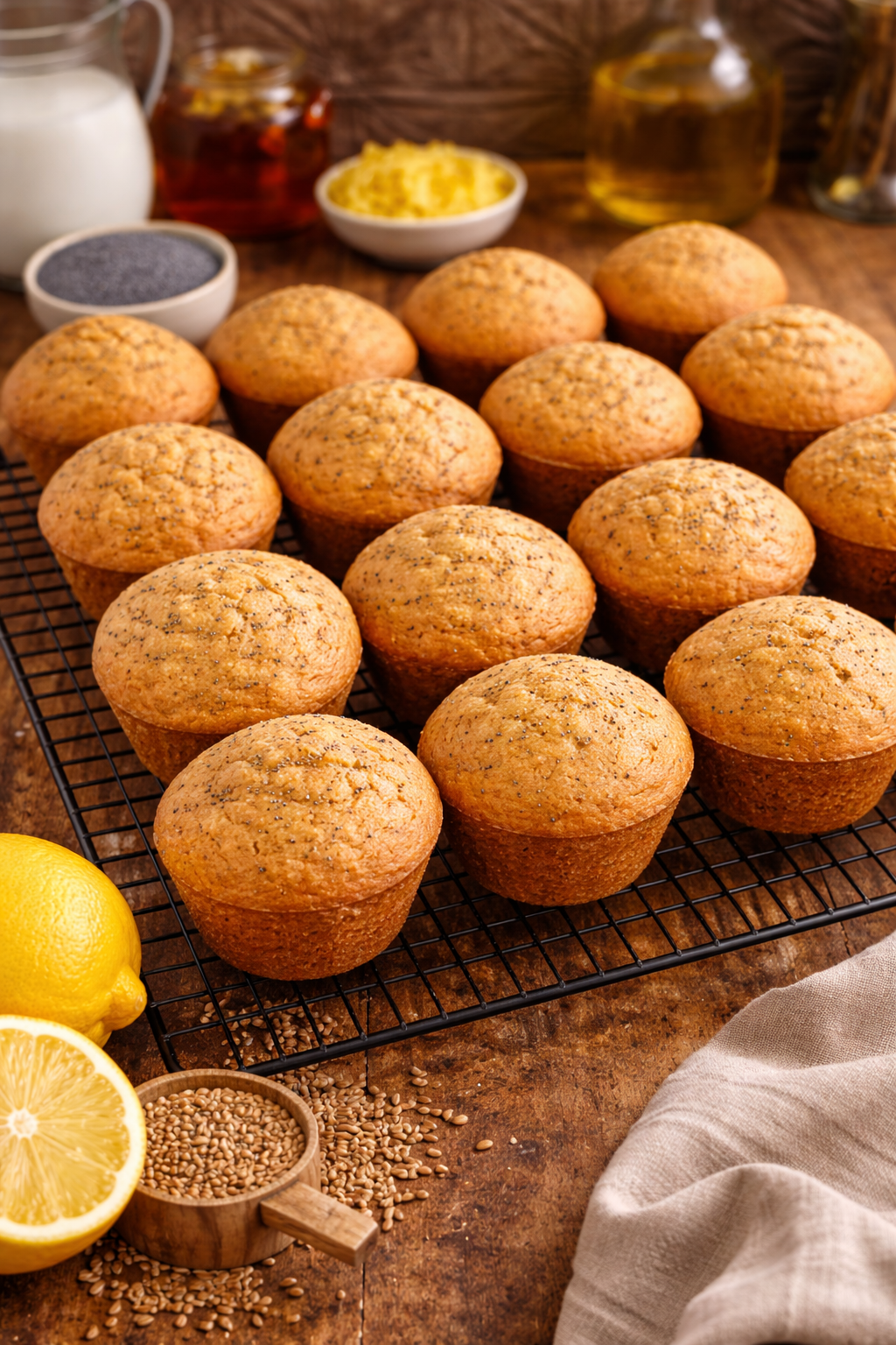Heritage Whole Grain Lemon Poppy Seed Muffins