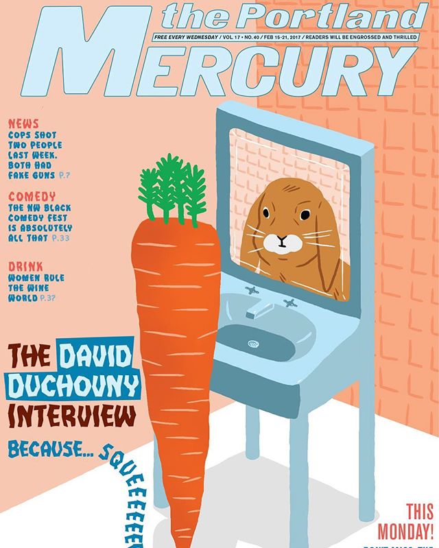 Check it out, this amazing artwork @alex_despain did for #69valentines is on the cover of The Mercury this week! Pick up a copy around Portland, and buy a print at buyolympia.com!