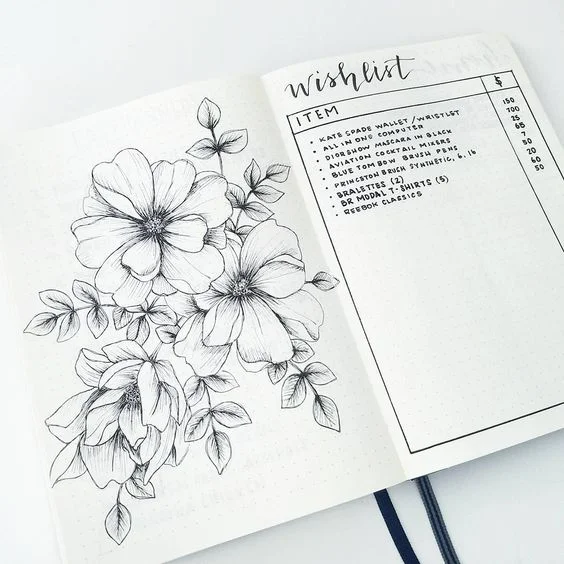 Image by @bonjournal_ on Instagram, an account great for bullet journal inspiration and a beautiful artist—go give them some love!