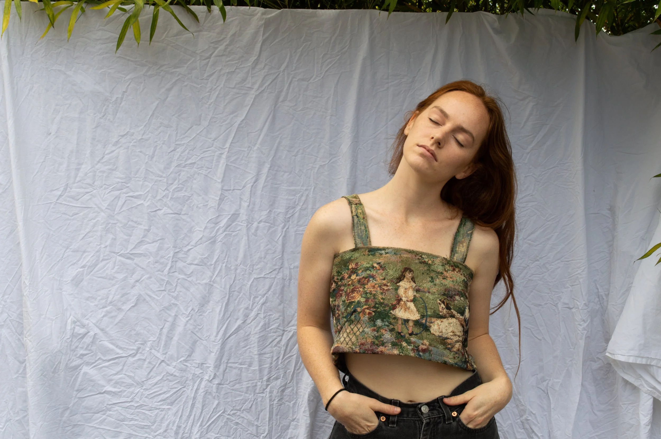 Upcycled Crop Top (created from an old table runner)